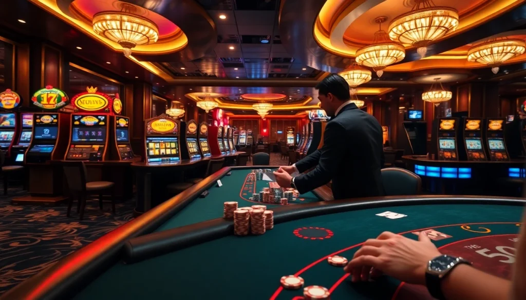 Une scène de casino dynamique mettant en avant des expériences de jeu d'élite et des stratégies dans un casino fiable en ligne.